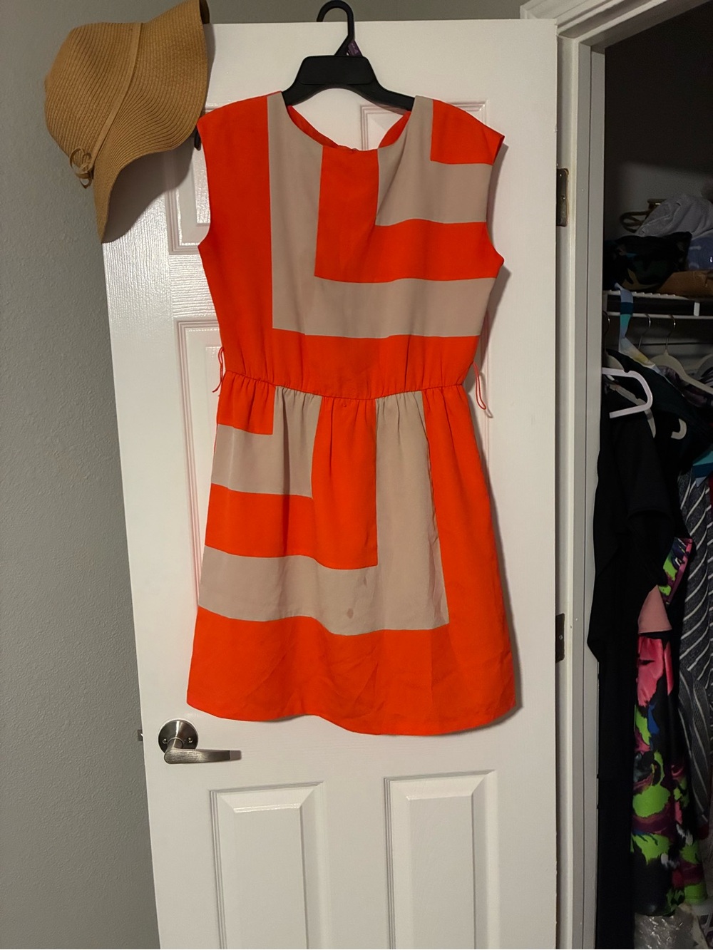 Alyx Orange and Beige Block Stripe Casual Dress